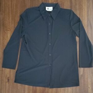 Vintage AB Studio Classic Black Button Down Long Sleeve Shirt - Size M